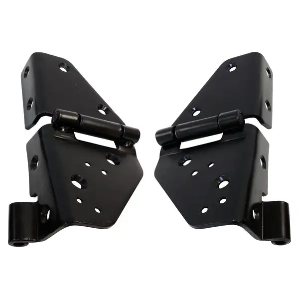 Black Windshield Hinge Kit for 76-86 Jeep CJ-7, CJ-8 & 87-95 YJ Wrangler, L & R Crown Automotive - 546242425K - Crown Automotive Jeep Replacement