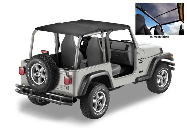 Jeep Bikini Top Header Safari Bikini Tops For Jeep 2003-2006 Wrangler TJ Mesh Fabric Bestop