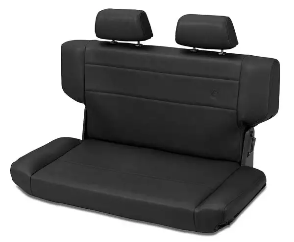 Jeep Rear Bench Seat Trailmax II Fold-N-Tumble Seat For Jeep 1997-2006 Wrangler TJ All Vinyl Black Crush Bestop