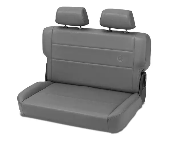 Jeep Rear Bench Seat Trailmax II Fold-N-Tumble Seat For Jeep 1955-1983 CJ5 All Vinyl Charcoal/Gray Bestop