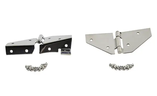 Jeep CJ/YJ Windshield Hinge No Mirror Holes Pair  76-95 CJ and Wrangler YJ Polished Silver Kentrol - Kentrol - 30427