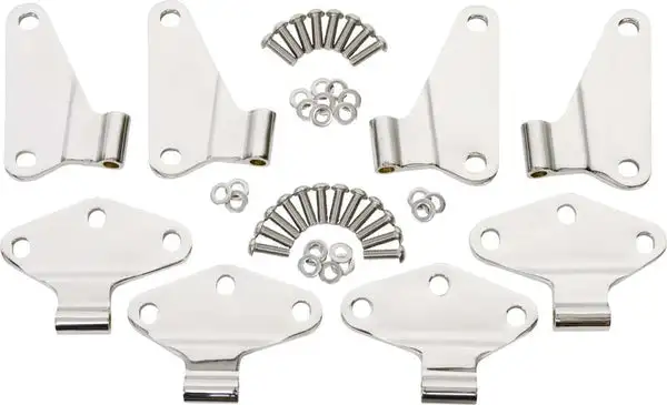 Jeep JK Body Door Hinge Set 8 Pieces 4 Door 07-18 Wrangler JK Polished Silver Kentrol - Kentrol - 30581