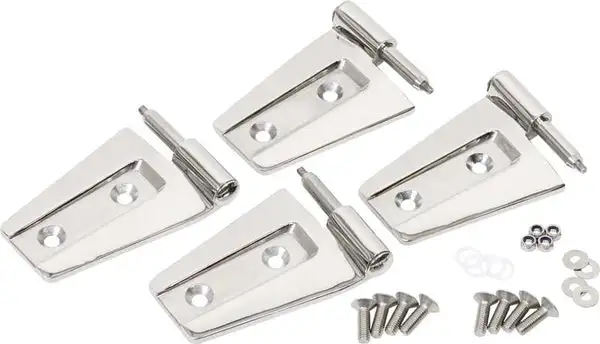 Jeep JK Door Hinge Set 4 Pieces 2 Door 07-18 Wrangler JK Polished Silver Kentrol - Kentrol - 30575