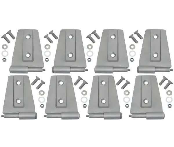 Jeep JK Door Hinge Set 8 Pieces 4 Door 07-18 Wrangler JK Bare Grey Kentrol - Kentrol - 40576