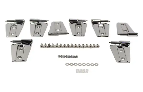 Jeep JK Door Hinge Set 8 Pieces 4 Door 07-18 Wrangler JK Polished Silver Kentrol - Kentrol - 30576