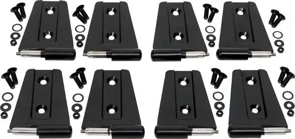 Jeep JK Door Hinge Set 8 Pieces 4 Door 07-18 Wrangler JK Powdercoat Black Kentrol - Kentrol - 50576