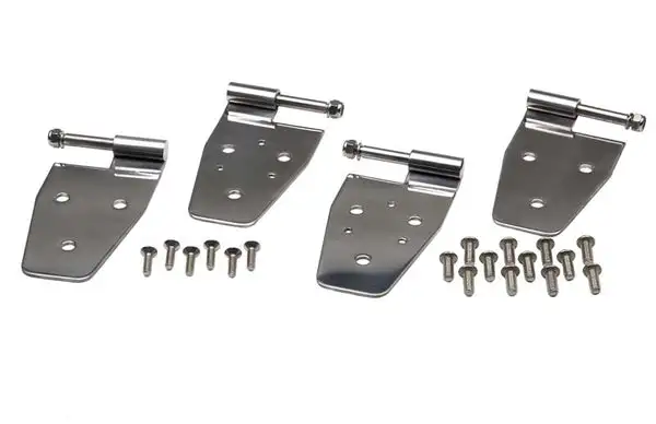 Jeep TJ Door Hinge Set 4 Pieces 97-06 Wrangler TJ Polished Silver Kentrol - Kentrol - 30525