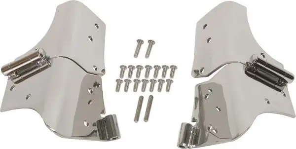 Jeep TJ Windshield Hinge Pair 97-06 Wrangler TJ Polished Silver Kentrol - Kentrol - 30477