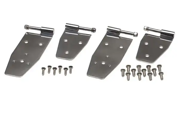 Jeep YJ Hardtop Door Hinge Set 4 Pieces 94-95 Wrangler YJ Polished Silver Kentrol - Kentrol - 30469